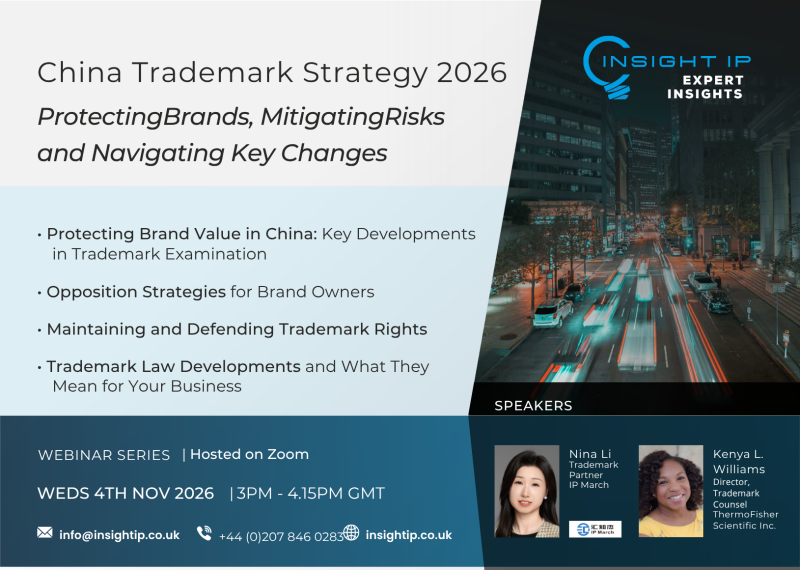 Protecting Brand Value in China What Every In-House IP Team Needs to Know November 4, 2026 